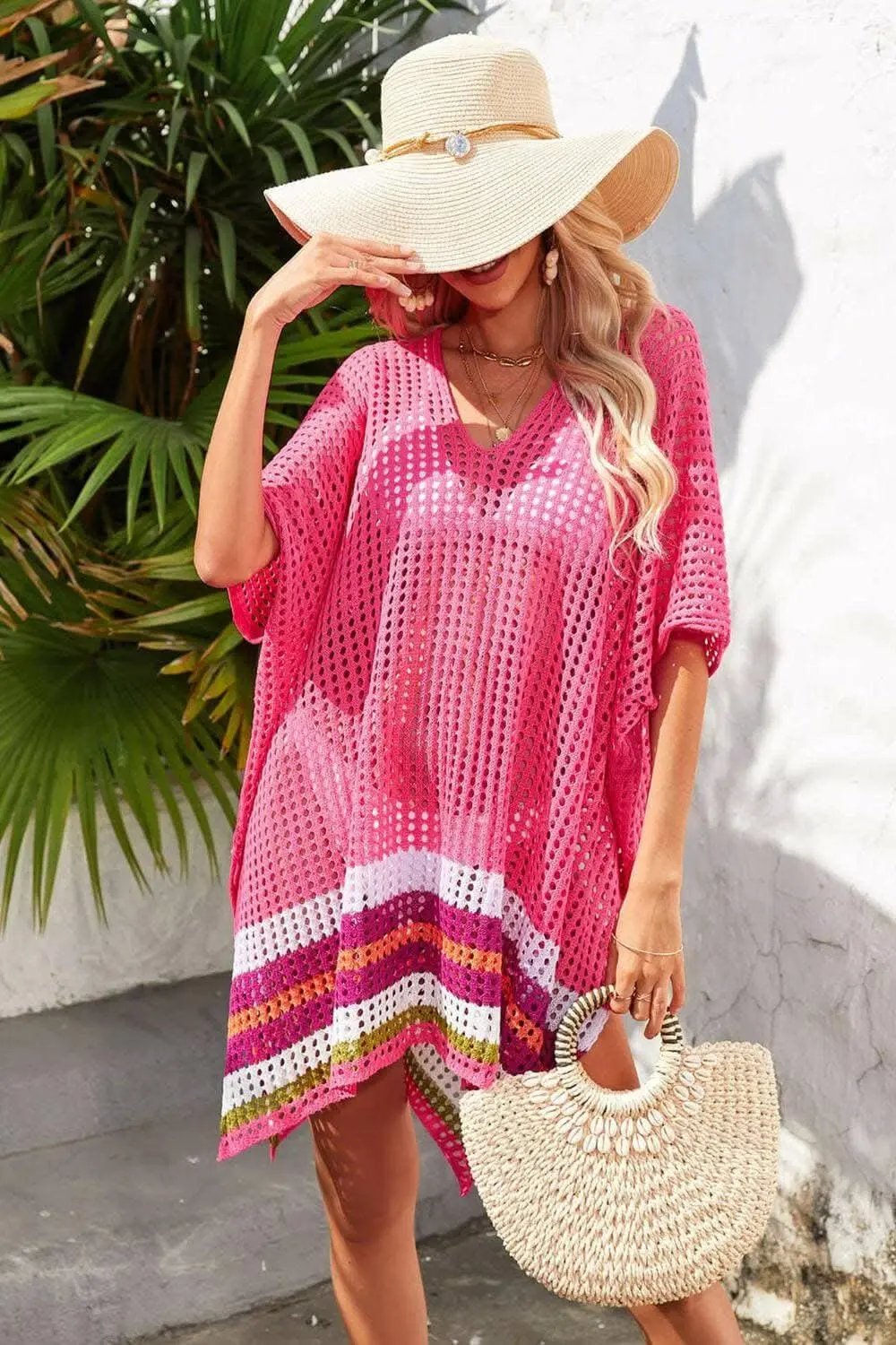 Vibrant crochet beach cover-up - Love Salve